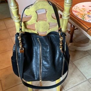 Michael Kors Black Snakeskin Leather Crossbody Bag
